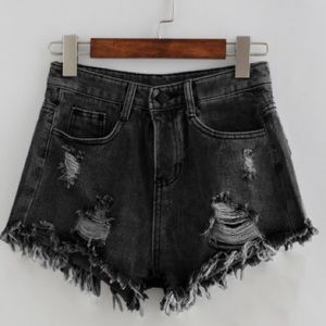 Black Jean Shorts